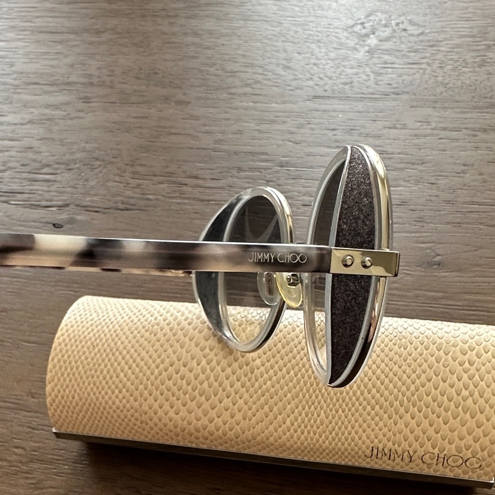 Jimmy Choo - Gray Round Sunglasses with glitter accent - Picture 9 of 14